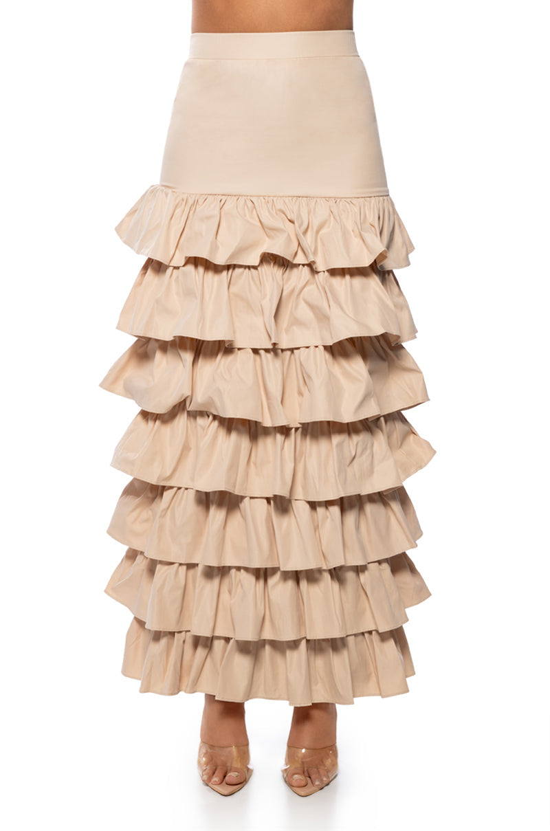 UNDER THE SUN RUFFLE MAXI SKIRT