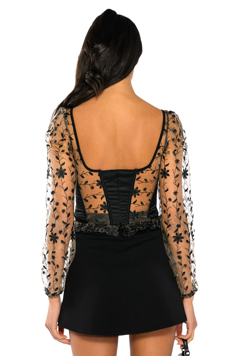 VEN AQUI LACE UP CORSET TOP