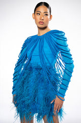 WAVY BABY LONG SLEEVE STRING DETAIL MESH TOP