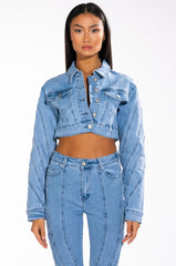 LIVIA SEAM DETAIL DENIM JACKET
