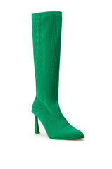 ZERO GRAVITY MID CALF KNIT CHUNKY BOOT IN GREEN
